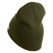 U.S. Army Air Assualt Badge Symbol Embroidered 8 Inch Solid Knit Short Beanie Made in USA - Olive OSFM