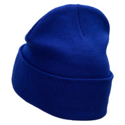 Stop Embroidered 12 Inch Long Knitted Beanie