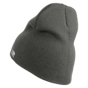 Star US Army Veteran Retired Symbol Embroidered 8 Inch Solid Knit Short Beanie Made in USA - Charcoal OSFM