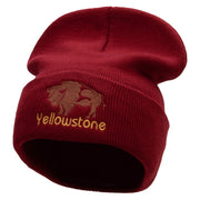 Yellowstone Big Buffalo Embroidered 12 Inch Long Knitted Beanie