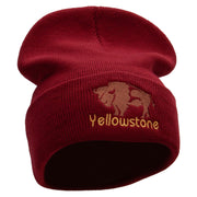 Yellowstone Big Buffalo Embroidered 12 Inch Long Knitted Beanie