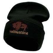 Yellowstone Big Buffalo Embroidered 12 Inch Long Knitted Beanie