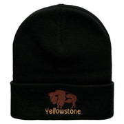 Yellowstone Big Buffalo Embroidered 12 Inch Long Knitted Beanie