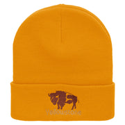 Yellowstone Big Buffalo Embroidered 12 Inch Long Knitted Beanie