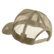 Star US Army Veteran Retired Embroidered Solid Cotton Twil 5 panel Mesh Back Cap - Khaki OSFM