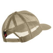 Star US Army Veteran Retired Embroidered Solid Cotton Twil 5 panel Mesh Back Cap - Khaki OSFM