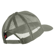 Star US Army Veteran Retired Embroidered Solid Cotton Twil 5 panel Mesh Back Cap - Grey OSFM