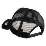 Star US Army Veteran Retired Embroidered Solid Cotton Twil 5 panel Mesh Back Cap - Black OSFM