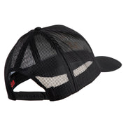 Star US Army Veteran Retired Embroidered Solid Cotton Twil 5 panel Mesh Back Cap - Black OSFM