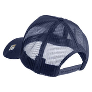 Star US Army Veteran Retired Embroidered Solid Cotton Twil 5 panel Mesh Back Cap - Navy OSFM