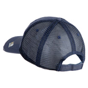 Star US Army Veteran Retired Embroidered Low Profile Special Cotton Mesh Cap - Navy OSFM