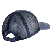 Star US Army Veteran Retired Embroidered Low Profile Special Cotton Mesh Cap - Navy OSFM