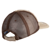 Star US Army Veteran Retired Embroidered Low Profile Special Cotton Mesh Cap - Khaki-Brown OSFM