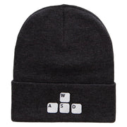 Gamer WASD Embroidered 12 Inch Long Knitted Beanie