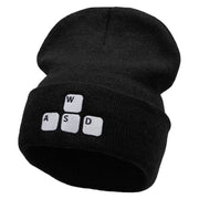 Gamer WASD Embroidered 12 Inch Long Knitted Beanie