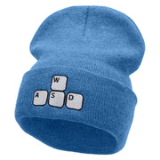 Gamer WASD Embroidered 12 Inch Long Knitted Beanie