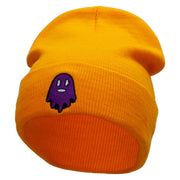 Ghost Embroidered 12 Inch Long Knitted Beanie