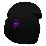 Ghost Embroidered 12 Inch Long Knitted Beanie