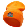 Moai Landmark Embroidered 12 Inch Long Knitted Beanie - Orange OSFM