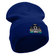 Moai Landmark Embroidered 12 Inch Long Knitted Beanie - Royal OSFM