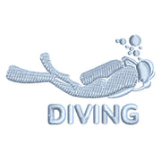 Diving in the Sea Logo digitized embroidery design