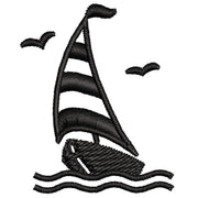 Sail Boat Icon digitized embroidery design