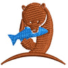 Bear Caught Fish digitized embroidery design