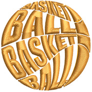 Basketball Word Logo digitized embroidery design