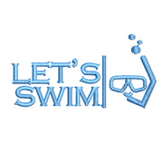 Let's Swim Logo digitized embroidery design