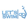 Let's Swim Logo digitized embroidery design