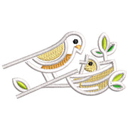 Outline Bird Logo digitized embroidery design