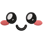 Blushing Emoji Face digitized embroidery design