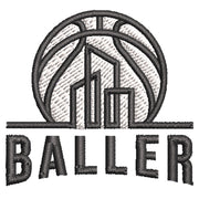 Baller digitized embroidery design