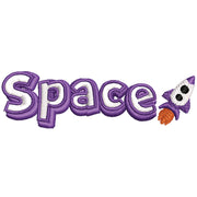 Space Rocketship digitized embroidery design