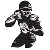 Quarterback digitized embroidery design