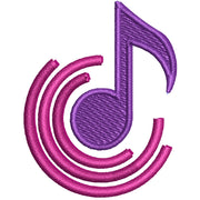 Abstract Music Note digitized embroidery design