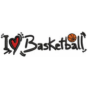 I Love Basketball digitized embroidery design