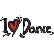 I Love Dance digitized embroidery design