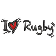 I Love Rugby digitized embroidery design