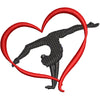 Gymnastics Ribbon Heart digitized embroidery design