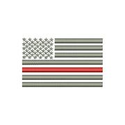 Thin Red Line Silver USA Flag