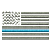 Thin Blue Line Silver USA Flag Logo