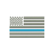 Thin Blue Line Silver USA Flag