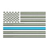 Thin Blue Line Silver USA Flag design