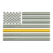 Thin Yellow Line Silver USA Flag Symbol