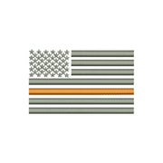 Thin Orange Line Silver USA Flag