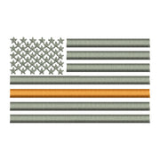 Thin Orange Line Silver USA Flag Design