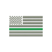 Thin Green Line Silver USA Flag