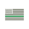 Thin Green Line Silver USA Flag