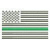 Thin Green Line Silver USA Flag Logo